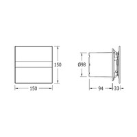 Badkamer Ventilator Cata E-100 GST Timer 100 mm 8W Zilver