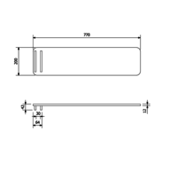 Badplank Sapho Reduta 77x20 cm Zwart