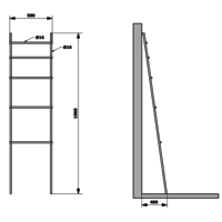 Handdoekhouder Ladder Sapho Debut 186 cm Zwart Mat
