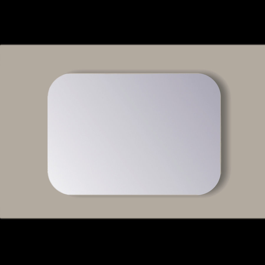 Spiegel Rechthoek Sanicare Q-Mirrors Afgeronde Hoeken 60x65 cm PP Geslepen Incl. Ophanging