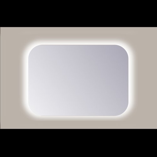 Spiegel Rechthoek Sanicare Q-Mirrors Afgeronde Hoeken 60x85 cm PP Geslepen LED Cold White Zonder Sensor 