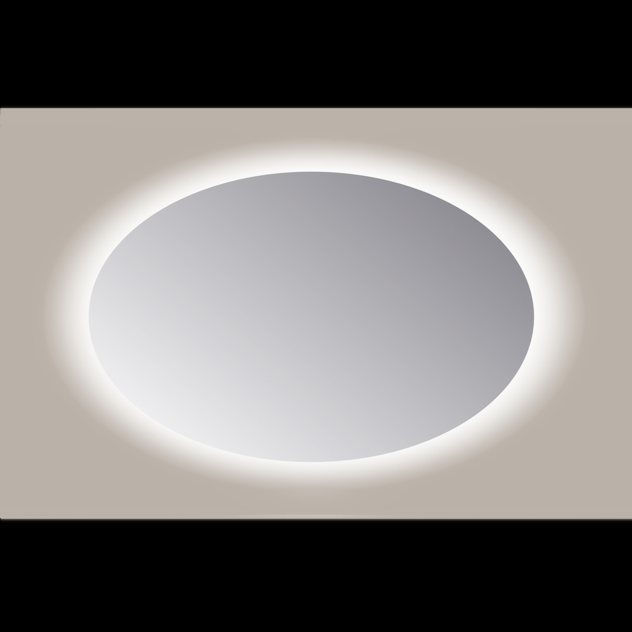 Spiegel Ovaal Sanicare Q-Mirrors 70x100 cm PP Geslepen LED Cold White Zonder Sensor Sanicare