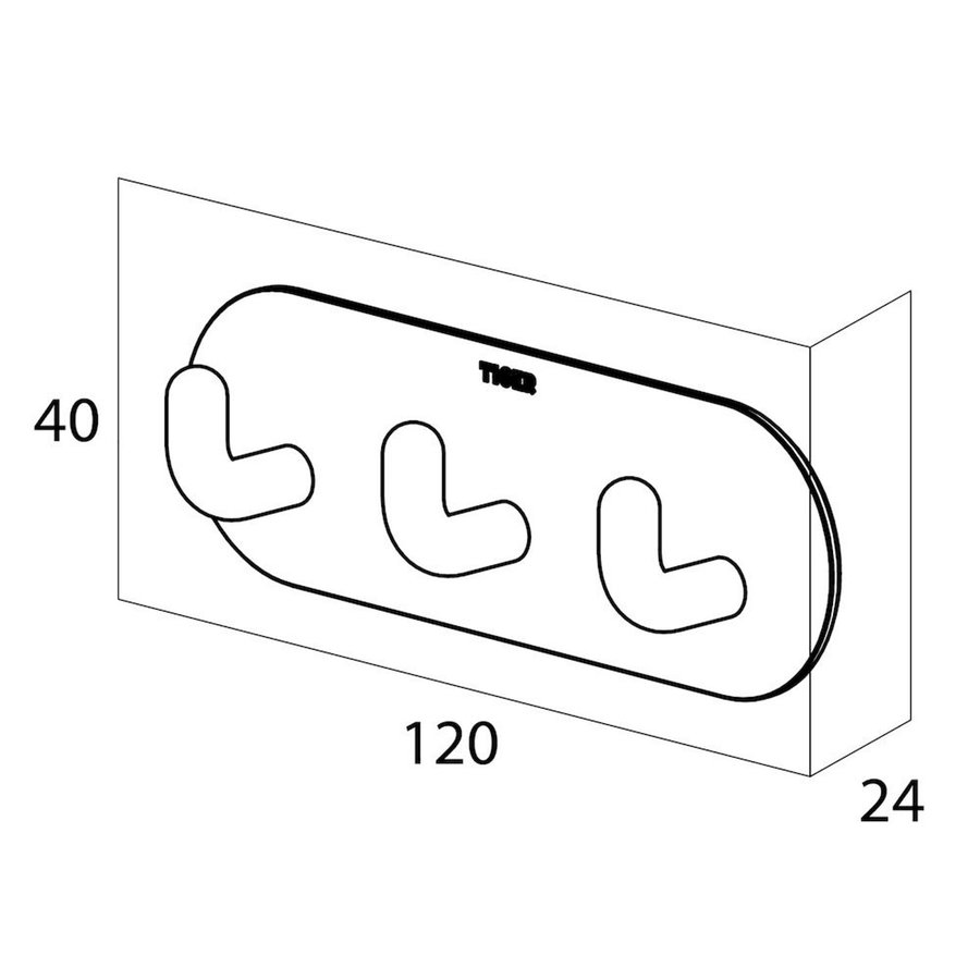 Handdoekhaak Tiger Rack Rondo Zelfklevend 3 Haken Wit
