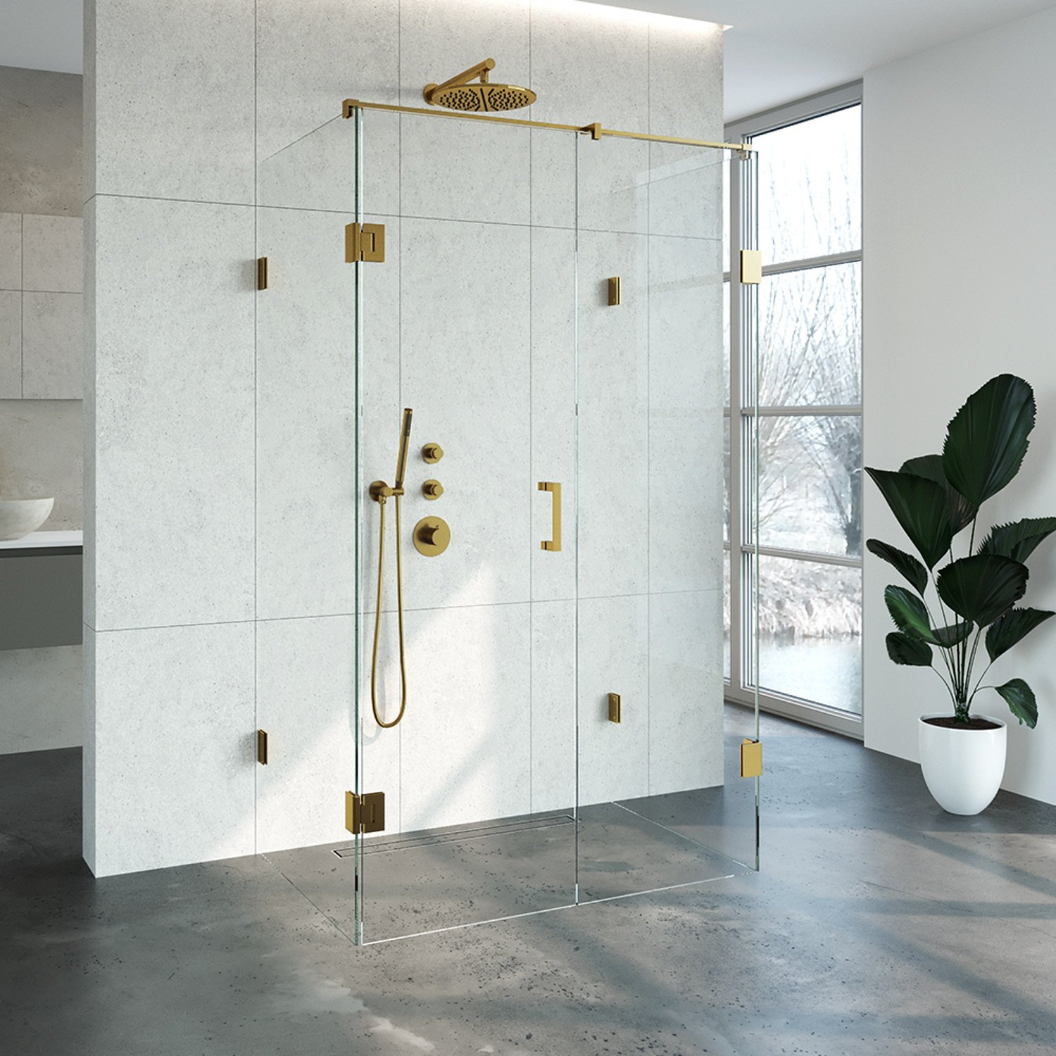 Douchecabine Compleet Just Creating Profielloos XL 80x120 cm Goud Sanitop