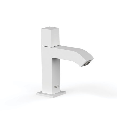 Fonteinkraan Tres Cuadro Exclusive Vierkant 1 Waterleiding of Voormengsysteem Mat Wit 