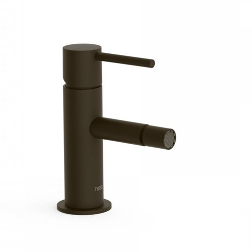 Bidetmengkraan Tres Study Exclusive Hendel Uitloop Recht 8 cm Rond Zwart Brons 