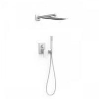 Regendoucheset Inbouw Tres Slim Exclusive Met Wandarm en Handdoucheset met Staafhanddouche Mat Wit