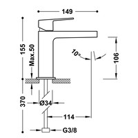 Wastafelmengkraan Tres Project 1-Hendel Uitloop Recht 10.6 cm Rond RVS