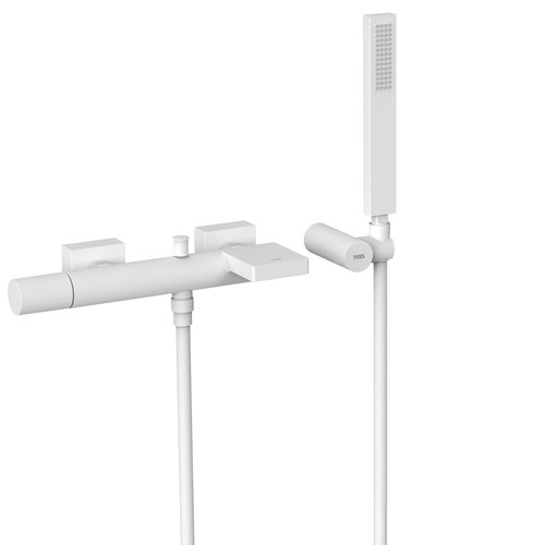 Badmengkraan Tres Project met Watervaluitloop en Handdoucheset Mat Wit 