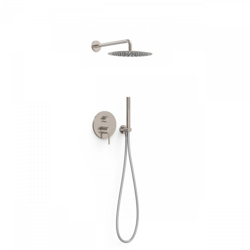 Regendoucheset Inbouw Tres Study Exclusive Rond 30 cm Met Wandarm en Handdoucheset met Staafhanddouche Rapid Box RVS 