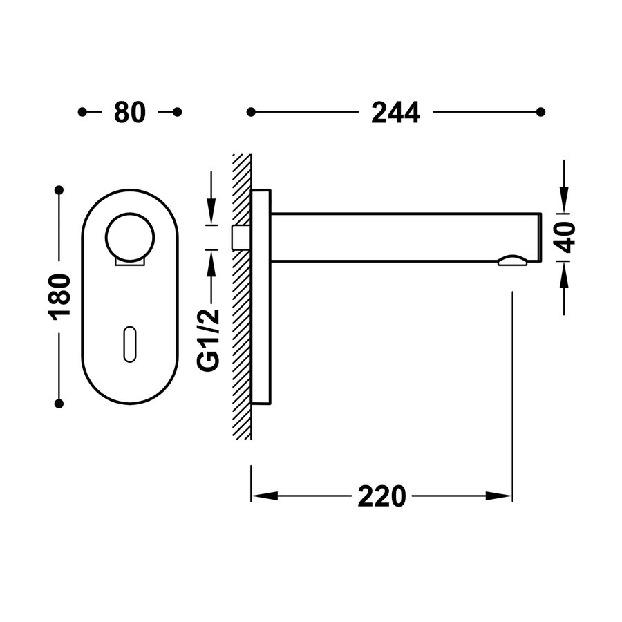 Elektronische Fonteinkraan Tres Tempo Standard Hangend Chroom