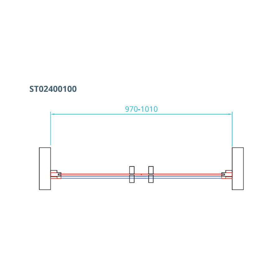Pendeldeuren Van Rijn ST02 Saloondeur 100x200 cm 6 mm Chroom