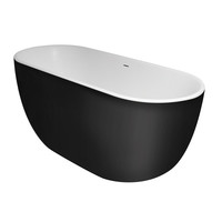 Vrijstaand Bad Xenz Humberto 170x72x63 cm Solid Surface Zwart