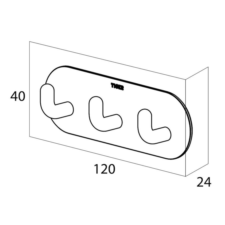 Handdoekhaak Tiger Rack Rondo Zelfklevend 3 Haken RVS
