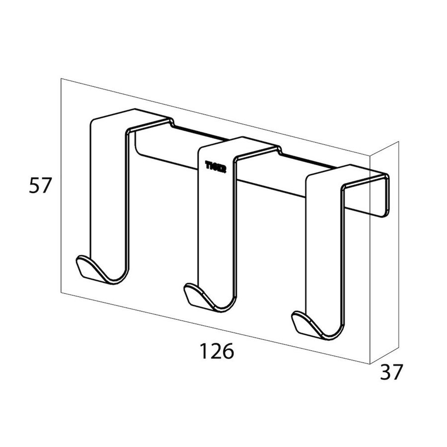 Handdoekhaak Tiger Rack Basic Deurhangend RVS