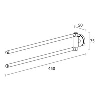 Handdoekrek Tiger Urban 2-Armig Zwart