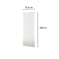 Designradiator Plieger Cavallino Retto Enkel 1506 Watt Middenaansluiting 180x75,4 cm Donkergrijs Structuur