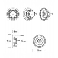 Speakerset Aquasound Rumba Tweeter Rond 120 mm 45 Watt Mat Chroom