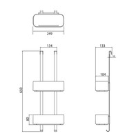 Doucherek Hangend Dubbel Geesa Frame 25 cm Wit Chroom