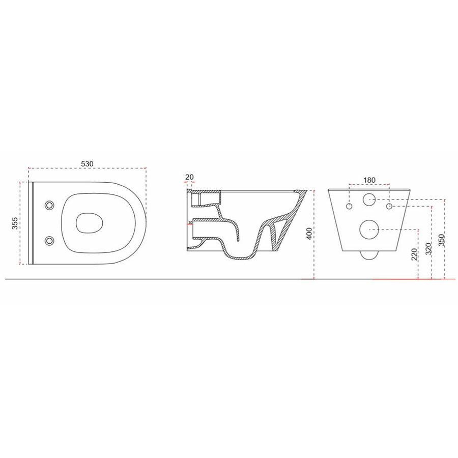 Wandcloset Wiesbaden Stereo Rimless Softclose met Shade Toiletzitting Glans Wit