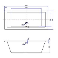 Ligbad Xellanz Santino SQ Inbouw 180x80x49 cm Acryl Mat Wit