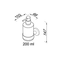 Zeepdispenser Geesa Nemox 200 ml Hangend Geborsteld Zwart