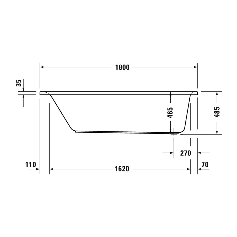 Whirlpool Duravit D-Neo Inbouw 180x80x48.5 cm Wit
