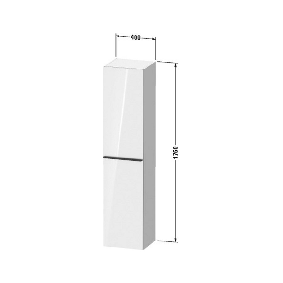 Hoge Kast Duravit D-Neo Kolomkast Wand 176 cm Linksdraaiend Mat Wit
