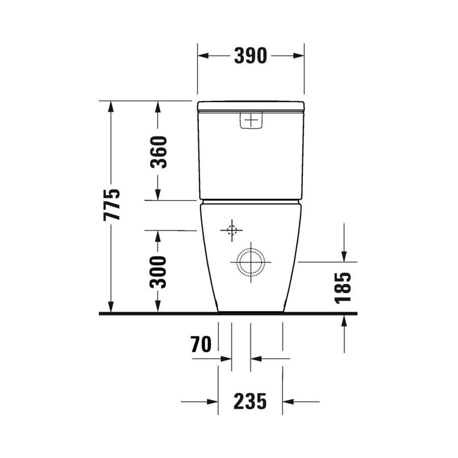 Toilet Duravit D-Neo HygieneGlaze Staand Voor Reservoir Rimless Diepspoel 65 cm Hoogglans Wit