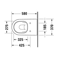 Toilet Duravit D-Neo Staand Rimless Diepspoel 58 cm Hoogglans Wit