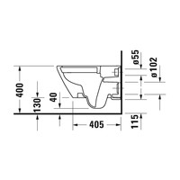 Toilet Duravit D-Neo WonderGliss Wand Rimless Diepspoel 54 cm Hoogglans Wit