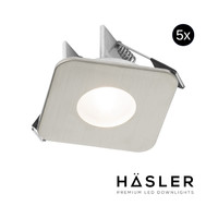 Inbouwspot Häsler Mallorca Incl. Fase Aansnijding Dimbaar 6,8 cm 4 Watt Helder Wit RVS Set 10x