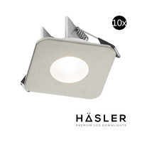 Inbouwspot Häsler Mallorca Incl. Fase Aansnijding Dimbaar 6,8 cm 4 Watt Helder Wit RVS Set 10x