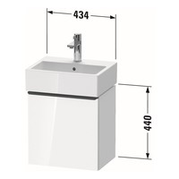 Badmeubel Duravit D-Neo Wand 43.4x32.2x44 cm Links Eiken Zwart