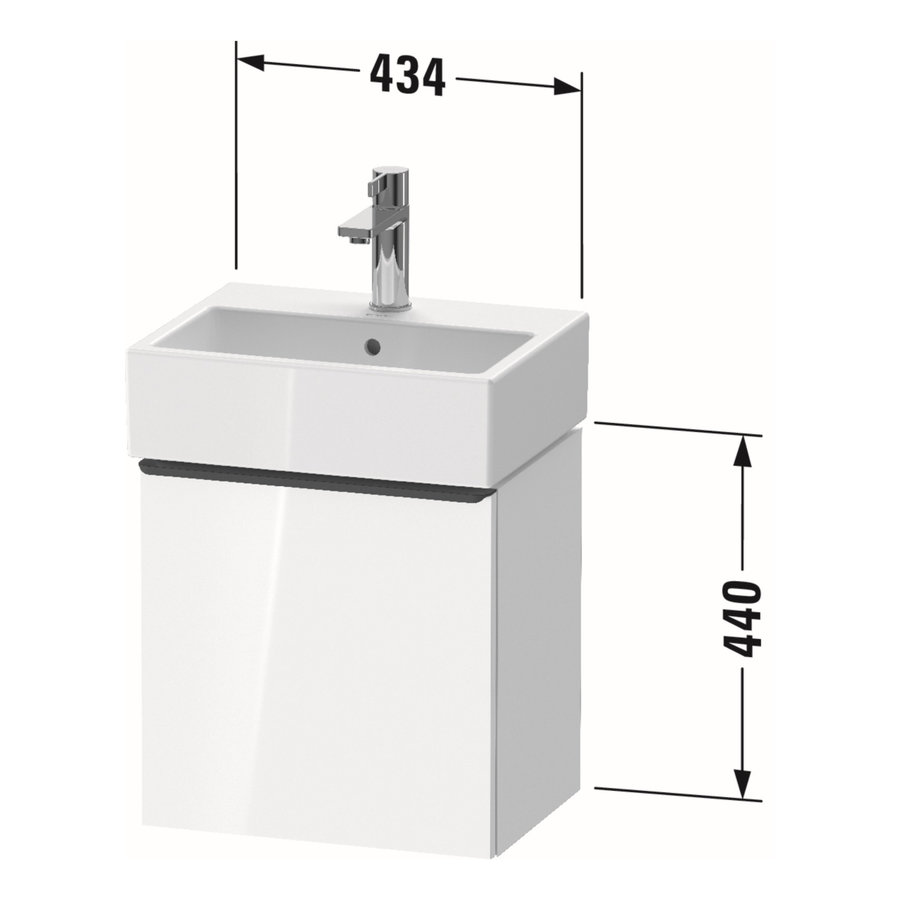 Badmeubel Duravit D-Neo Wand 43.4x32.2x44 cm Rechts Hoogglans Wit