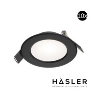 Inbouwspot Häsler Murcia Incl. Fase Aansnijding Dimbaar 9.2 cm 4 Watt Helder Wit Zwart Set 10x