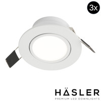 Inbouwspot Häsler Ancona Incl. Fase Aansnijding Dimbaar 8 cm 4 Watt Helder Wit RVS Set 10x