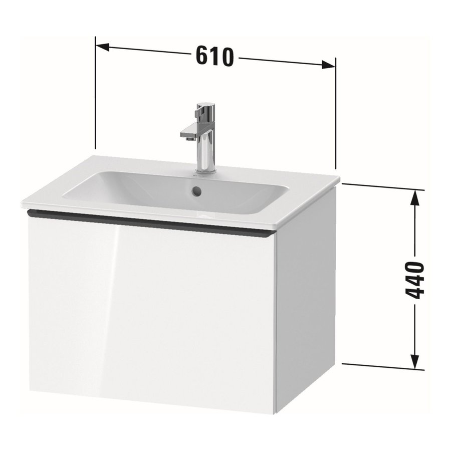 Badmeubel Duravit D-Neo Wand 61x46.2x44 cm Mat Natuur Eiken