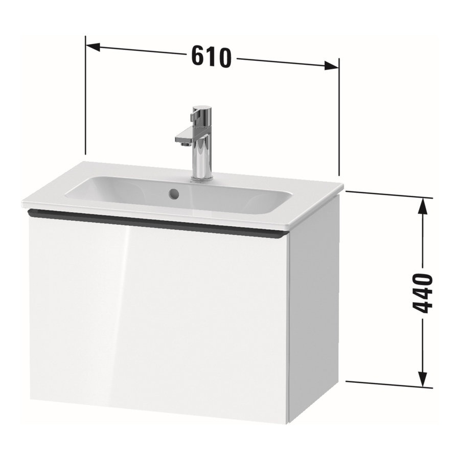 Badmeubel Duravit D-Neo Wand 61x37.2x44 cm Mat Natuur Eiken