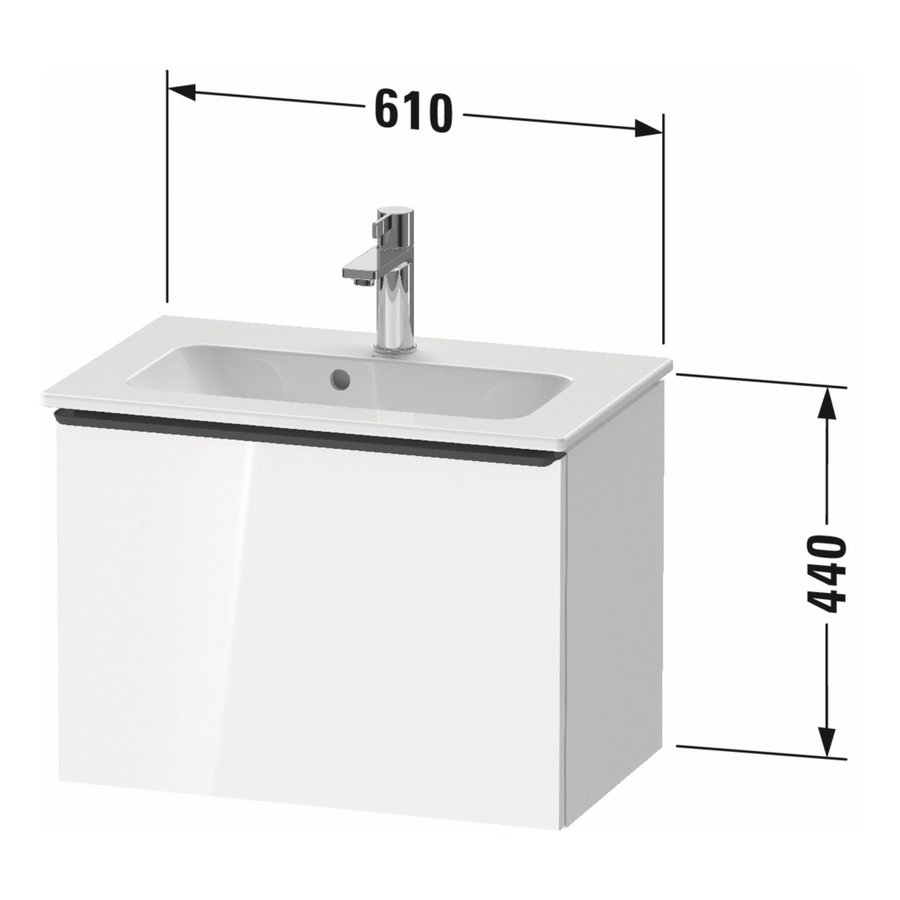 Badmeubel Duravit D-Neo Wand 61x37.2x44 cm Mat Linnen