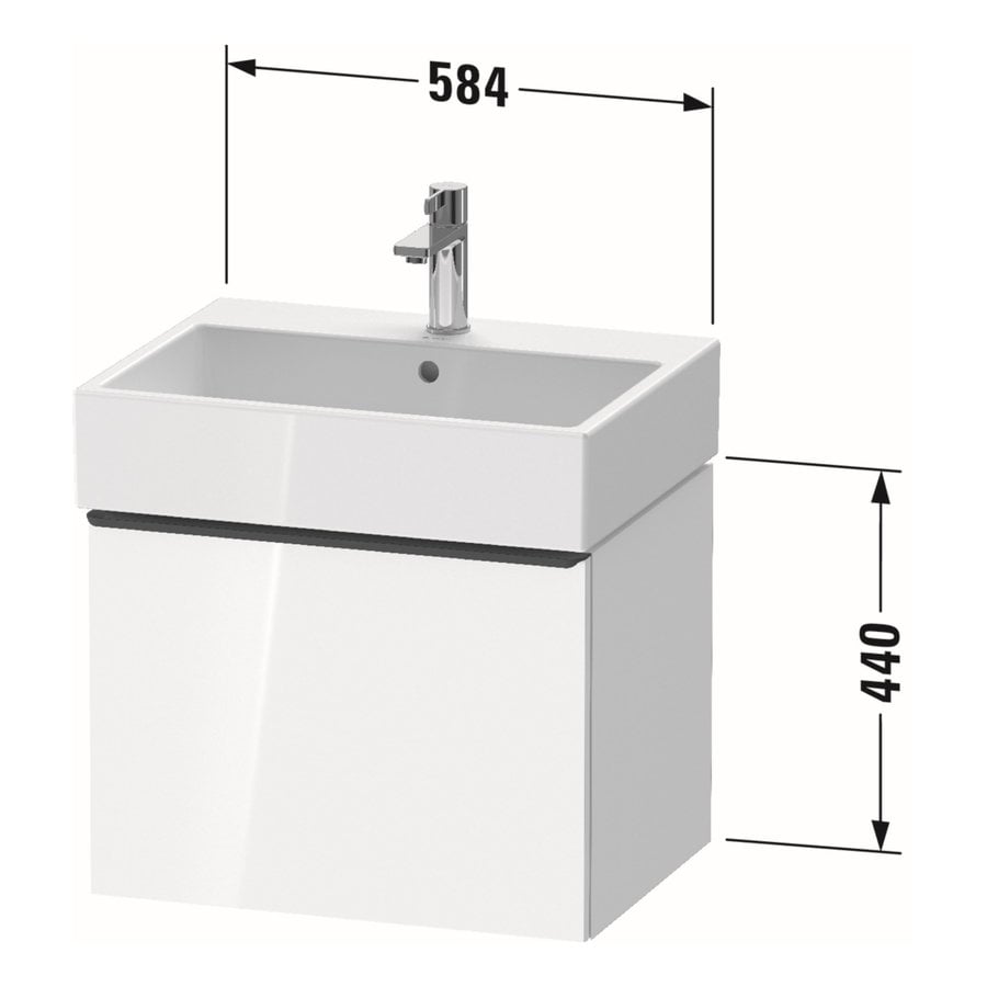 Badmeubel Duravit D-Neo Wand 58.4x44.2x44 cm Mat Grafiet