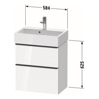 Badmeubel Duravit D-Neo Wand 58.4x37.2x62.5 cm Mat Wit