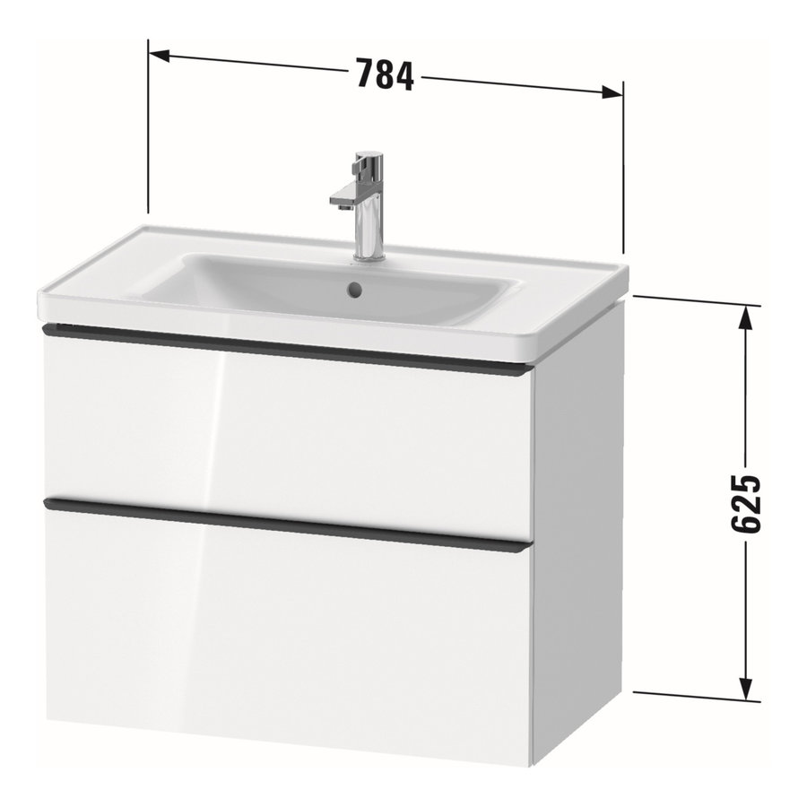 Badmeubel Duravit D-Neo Wand 78.4x45.2x62.5 cm Mat Wit