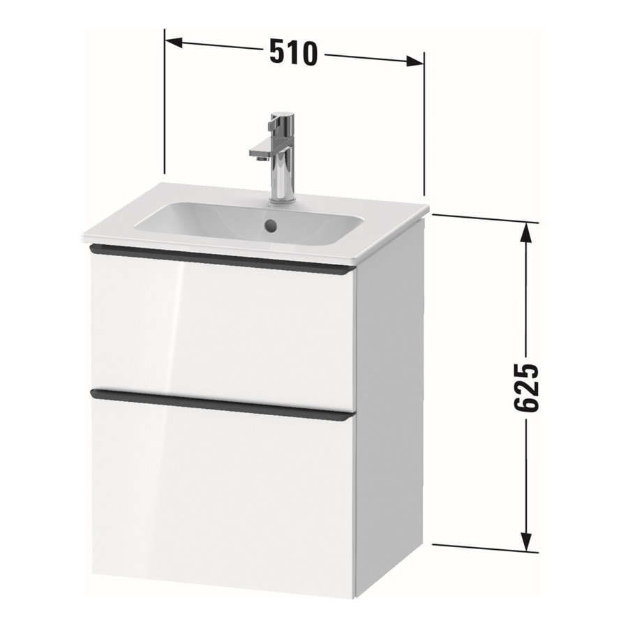 Badmeubel Duravit D-Neo Wand 51x40.2x62.5 cm Hoogglans Wit