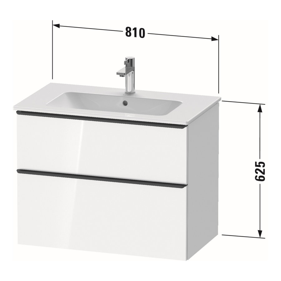 Badmeubel Duravit D-Neo Wand 81x46.2x62.5 cm Mat Noten