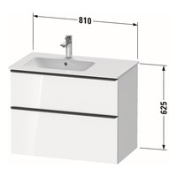 Badmeubel Duravit D-Neo Wand 81x46.2x62.5 cm Links Mat Betongrijs