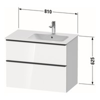 Badmeubel Duravit D-Neo Wand 81x46.2x62.5 cm Rechts Hoogglans Wit