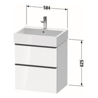 Badmeubel Duravit D-Neo Wand 58.4x44.2x62.5 cm Mat Eiken Terra