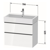 Badmeubel Duravit D-Neo Wand 78.4x44.2x62.5 cm Mat Betongrijs