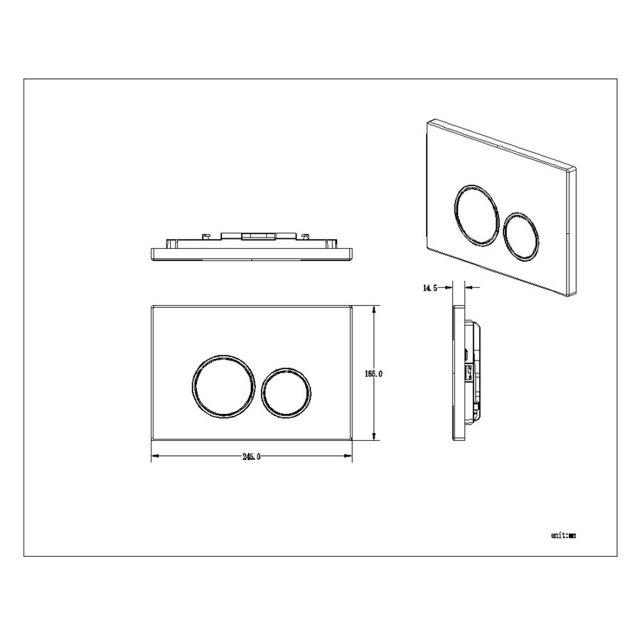 Bedieningsplaat StarBlueDisc Doppio 55 TBV Geberit UP100 UP320 UP300 UP700 UP720 Rose Goud